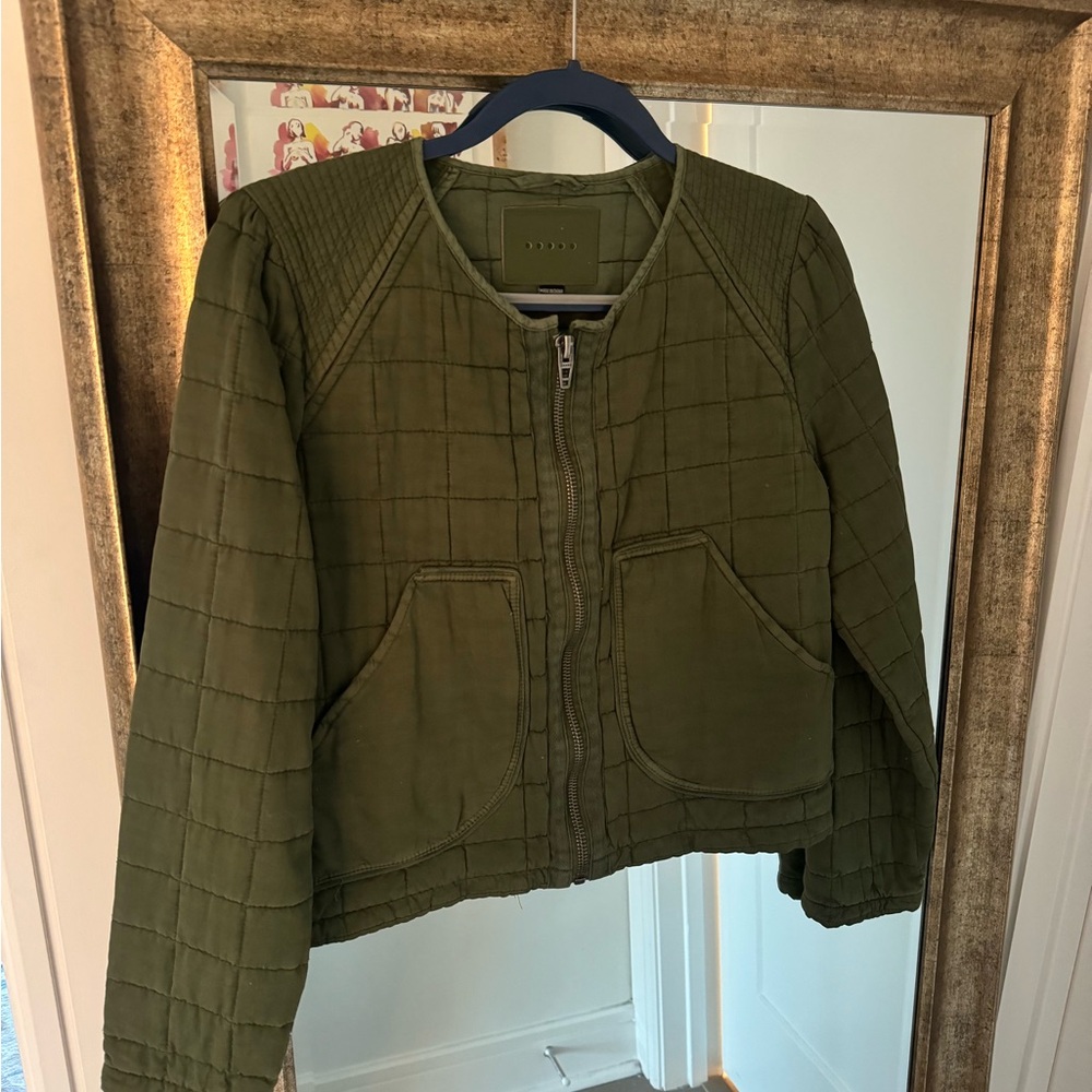 Blank NYC Olive Green Quilted Utility Jacket